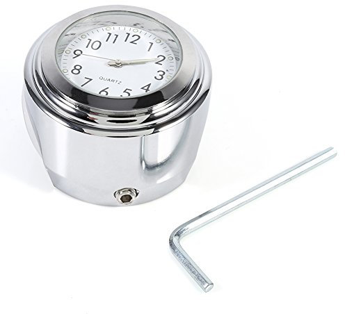 Jadeshay Uhr Zur Motorrad-Lenkermontage, 7/8 Zoll, Wasserdicht, Präzise Zeitmessung, Zifferblatt, Weiß