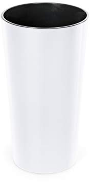 Gloss Flower Pot with Insert - White, 40cm x 75cm: Indoor & Outdoor Garden Planter with Tall Design