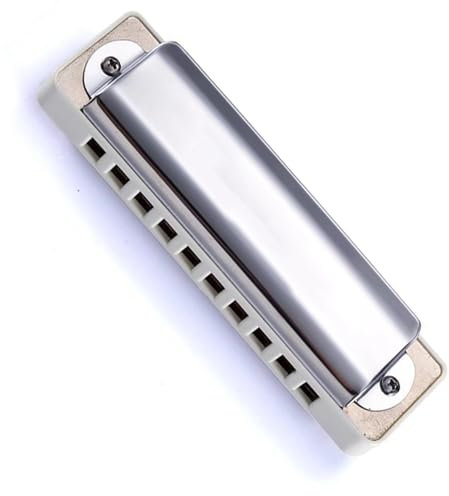 Diatonische 10-Loch-Blues-Harfen-Mundharmonika, weißer Kamm für Anfänger, Phosphor-Bronze-Blätter(C)