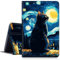 DIGTIALLL Case for Amazon Kindle Fire 7 Inch Tablet (9th/7th/5th Generation, 2019/2017/2015 Release) PU Leather Smart Protective Cover with Auto Sleep/Wake,Cat On Starry Night