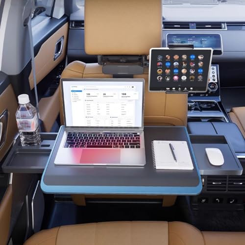 GQMYCDM Mesa Coche, Mesa Portátil con Bandeja para Asiento de Automóvil, Mesa para Asiento Trasero de Automóvil, Escritorio Ajustable para Computadora Portátil con Respaldo de Asiento