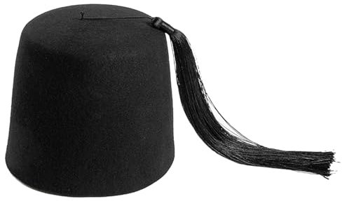 Ralondbey Fez-Hut, traditioneller marokkanischer Hut, Tarboosh-Mütze, Beanie-Mütze, flache Kappe