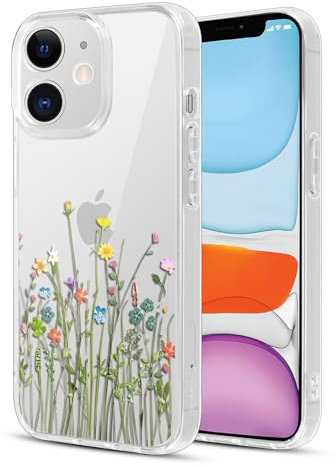 Kivlclri Trasparente Cover per Apple iPhone 11 6,1 con Aesthetic Disegni Fiori Motivo, Ultra Sottile Silicone Custodia per iPhone 11 Antiurto Antigraffio Protettiva Case per Donne Ragazza, Fiore05