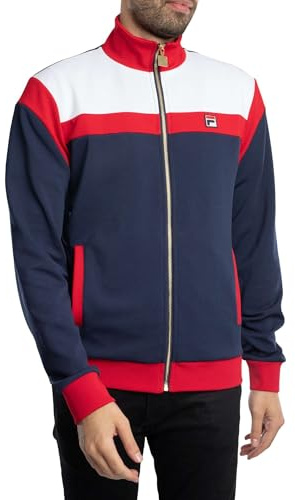 FILA Herren Cruz – Archive – Trainingsjacke Mit Farbblockdesign, Navy/Red/White, M