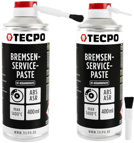 TECPO 2X Hochtemperatur Multimontagepaste, 400ml Hochbelastbarer Dauerschmierstoff für die Bremsscheiben Bremsenpaste Anti-Quietsch-Paste Bremsen Schmierpaste Keramikpaste Kupferpaste (2er-Pack)
