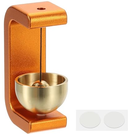 PATIKIL 1 Set Sonnette De Magasin, Carillon De Porte En Métal Accroché Sonnette Autocollante Accrochée Clochettes Pour Ouverture De Porte Entreprise En Entrant, Forme En C, Orange