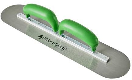 450x100mm Finishing Trowel, Dual Handle Stainless Steel - Professional Multi-Trade Finisher for Resin, Concrete, Plastering & Paving - Heavy Duty Construction for Driveways, Paths and Flooring