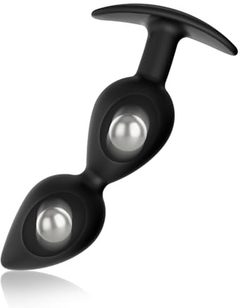 Liebesformen Analperle mit Eingebaute Stahlkugel Buttplug Sexspielzeug, Schwerpunktverlagerung für Optimale Stimulation - 2 Kugel Analperlen ideal Prostatamassager und Adult-Sexspielzeug (2 Kugeln)