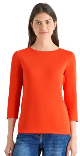 Cecil Basic Shirt in Unifarbe Cherry Tomato orange M