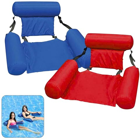 YASTA Sedia Gonfiabile Mare 2 pz,Poltrona Galleggiante 100x120cm per Piscina,Coppia Materassino Prendisole, Relax Comfort Portatile Leggero Salvaspazio in PVC Estate