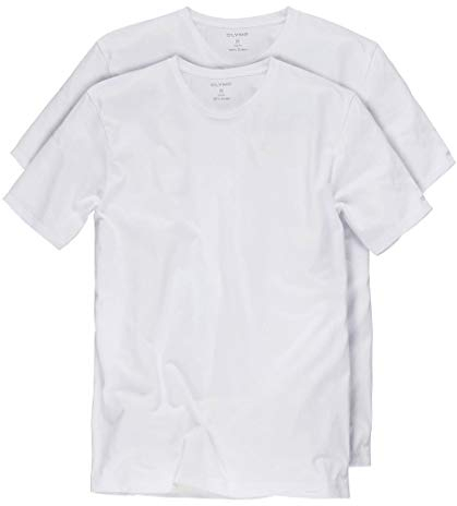 OLYMP T-Shirt Doppelpack Rundhals weiß Größe M