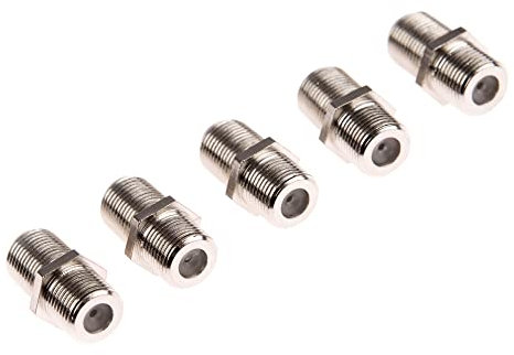 CDL Micro F Type Connector Satellite Cable Female to Female Coupler/Joiner/Gender/Changer (Pack of 5)