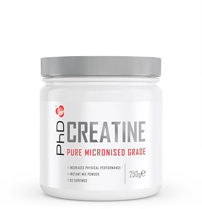 PhD Nutrition Creatin Monohydrat Pulver 250g - Mikronisiertes Kreatin zur Erhöhung der körperlichen Leistung beim Schnellkraft-Training, Ganz ohne Zusatzstoffe
