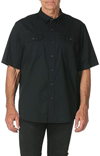 Wrangler Authentics Men's short button down shirts, Caviar, M UK