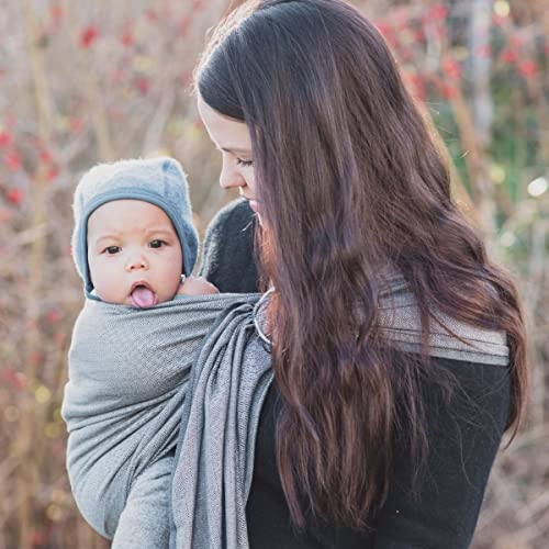 Hoppediz Ring-Sling, Baby-Tragetuch ab Geburt, 100 % schadstoffgeprüfte Baumwolle, Design London weiß