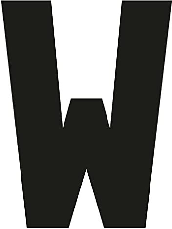 Merriway BH04056 (4 Pcs) Black Vinyl Stick-On Wheelie Bin Post Box Crate Dust Bin Letters 75mm (3 inch) Letter W - Pack of 4 Pieces