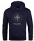 Neverless Hoodie Herren Kompass Windrose Navigator Segeln Kapuzenpullover Sweater Männer Navy XXL