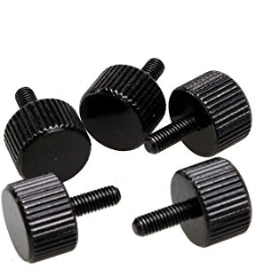 M3 Vis moletée Uni, DE type moleté Tête, métrique, 8 pièces, noir