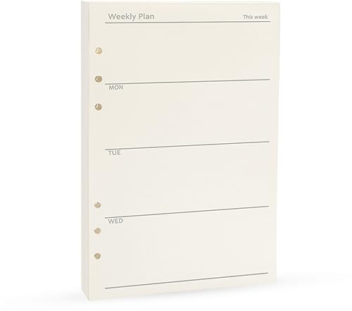 Harphia A5 Wochenplaner Nachfüllungen - 6-Ring Planer Einlagen für Notizbuch Journal Tracker, Undatiert, 45 Blätter/90 Seiten (5,59 x 8,27 Zoll)