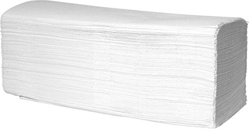 Wellsamed Papierhandtücher 1600 Stück, 25 x 23 cm Hochweiß 2-lagig, ZZ-Falz umweltfreundliche Falthandtücher, Handtuchpapier, Papiertücher
