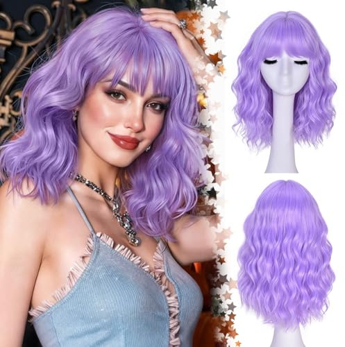 Kurzhaarperücke, Ombré-Stil, Dunkelblond / Platinblond mit Air-Pony, 35,6 cm