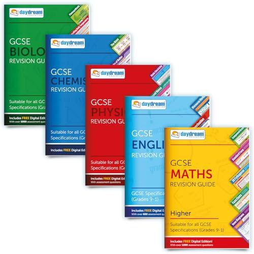 GCSE Maths (Higher), English, Biology, Chemistry & Physics Study Pack | Pocket Posters: Pocket-Sized Revision Guides | GCSE | FREE digital editions, accessible on computers, phones and tablets