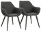 WOLTU Esszimmerstühle 2er Set Küchenstühle Wohnzimmerstühle Polsterstühle Sessel, Armlehnstühle mit Rückenlehne, für Esszimmer, Küche, Wohnzimmer, Kunstleder, Metallbeine, Anthrazit, BH251an-2