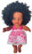 COLOR TOYS Afrikanische Schwarze Puppe für Kinder mit Rucksack und Nuckelflasche | 30cm Spielzeug Geburtstagsgeschenk |Lockige Haare