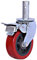YCMY Lenkrolle 150mm Transportrollen Rot Schwerlastrollen Mit Bremse, Gerüst Räder Für Rollgerüste, Bockrollen, Gerüstrolle, Tragkraft 200 kg