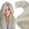 Hetto Tape Hair Extensions Blonde Tape in Human Hair Extensions Platinum Blonde Real Tape in 12 Inch 20 Pieces/30g #60
