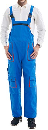 Oralidera Herren Qualität Latzhosen Arbeitskleidung Arbeitshose mit Multifunktionalen Taschen Robuste Arbeits-Latzhose, Königsblau, XXL