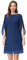 Damen Langarm Casual Sommer Kleid Chiffon Kleid Loose Fit Elegant Abendkleid 2XL Grau-Blau CL11125-26