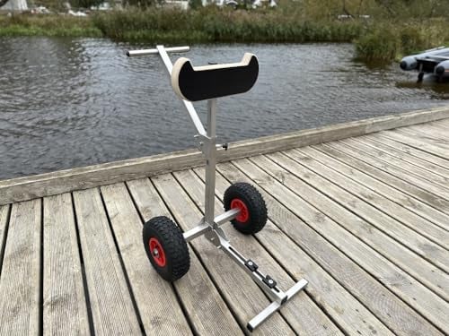 Außenbordwagen für Boot Motorwagen Rollwagen tragbar, aus Edelstahl, Trolley Boat Engine Outboard Motor Stand up to 50kg