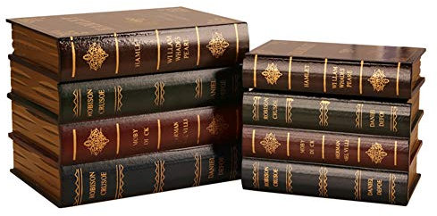 False Book Box Vintage Storage Props Book Decorative Ornaments Wooden Jewelry Keepsake Boxes for Home Office Shelf Decoration (S: 16 * 14 * 13.5cm)