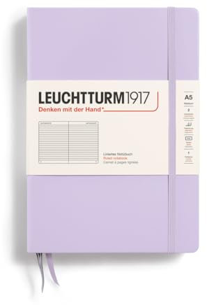 LEUCHTTURM1917 365482 Notizbuch Medium (A5), Hardcover, 251 nummerierte Seiten, Lilac, liniert