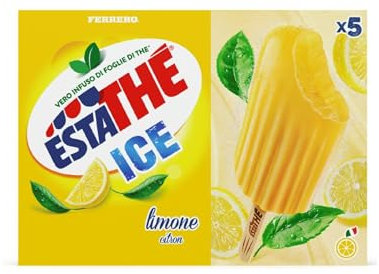 Estathé Ice Limone - 5 Ghiaccioli Gusto The al Limone, Ottimi a Merenda, Confezione da 350 Grammi