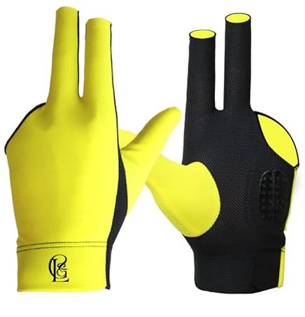 C & L Brands Pool Handschuh Billard linke Hand für Damen und Herren (Gelb, Large/X-Large)