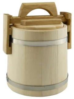 Waldmeister Lindenholzkübel mit Deckel 5L - Honig Holzfass - Dekofass - Lagerkübel - Lindenkübel - Kübel