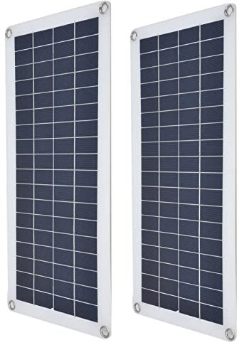 2PCS 10W Panneaux Solaires Monocristallins, Chargeur de Panneau Solaire à Port USB, Kit de Chargeur de Batterie D'urgence Portable et Léger, Panneaux Photovoltaïques pour Batteries de Voiture