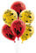 Party Factory `Superman´ Set aus 10 gelben und roten Latexballons, Ø25cm, verschiedene Druckmotive, für Luft oder Helium