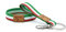 BDM Italienisches Flaggenarmband, Männer und Frauen, italienische Flagge und Leder, elastisch und waschbar. 18-20 cm