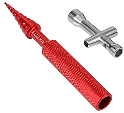 Vanpro Skateboard Bearing RC Ball Bearing Driver Install Remove Tool RC Model Electric Skateboard Mini Cross Tool Set Aluminum Bearing Removal Tool (Red)