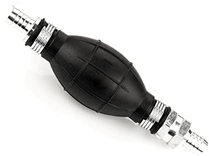 LST Kraftstoff Handpumpe Umfüllpumpe mit 12mm Schlauchanschluss, Förderpumpe für Benzin, Diesel, Öl, Wasser, Sechskantgewinde 22 mm, Einwegpumpe, Siphonpumpe für Kraftstoffsysteme