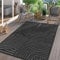 TT Home In-& Outdoor Teppich Wetterfest Balkon Küche Wohnzimmer Boho Skandi Design, Farbe:Dunkelgrau Anthrazit, Größe:200x280 cm