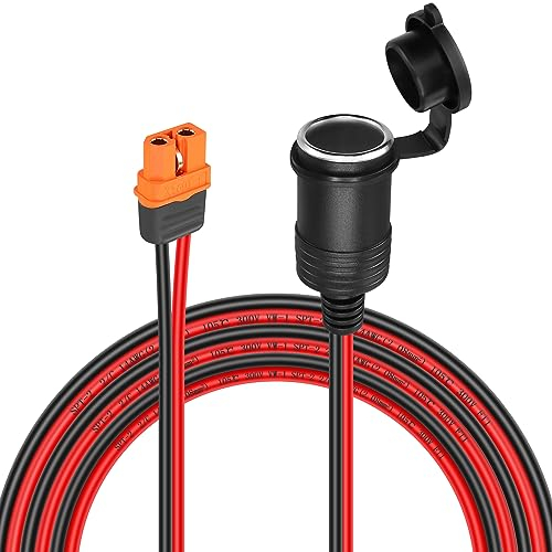 GELRHONR Auto Zigarettenanzünder zu XT60i Stecker Kabel, 14AWG 12V XT60I-F zu Auto Zigarettenanzünder Stecker männlich Ladekabel für Autos/Lastwagen zu Solar Generator-2M / 6,6Ft (Female)
