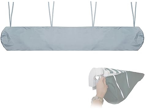 PRELGOSP MarkisenschutzhüLle Abdeckplane, Wasserdicht SchutzhüLle für Markisen Abdeckung, Uv Regen Markisenabdeckung Markisenhülle Aufbewahrungstasche,Grau,5m/16.40ft