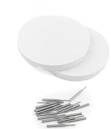 Dental Honeycomb Round Firing Tray with Metal Pins for Firing Pan Holder Round Plate Holder Dental Technician Supplies (Color : 2tray 20pins)