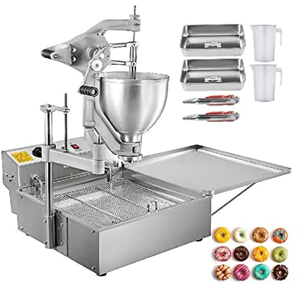 OTENC 9L trémie électrique Beignet friteuse Boule Beignets Fabricant Machine en Acier Inoxydable Cuisine appareils de Cuisson avec 3 moules Commercial Facile à Utiliser pour Les Pros et Les débutants