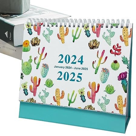 Schreibtischkalender | Stehkalender 2024 bis 2025, multifunktionaler minimalistischer Schreibtischkalender für Büro und Schule Exbert