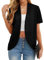 QIXING Womens Summer Lightweight Cardigan - Sun Protection, Breathable, Soft Short Sleeve Cardigans Perfect for Summer Nights, Office and Dating(Short Sleeve Black, XL)